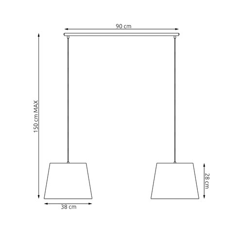 Lampa wisząca EPOCA 2 GRAY abażur, szary, klasyczna