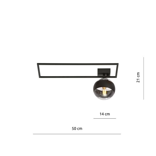 Lampa sufitowa IMAGO 1A BLACK/STRIPE loft, klosz, czarna