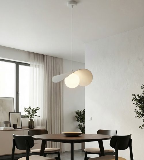 Lampa wisząca RITUAL 1M WHITE nowoczesna, biała, metal