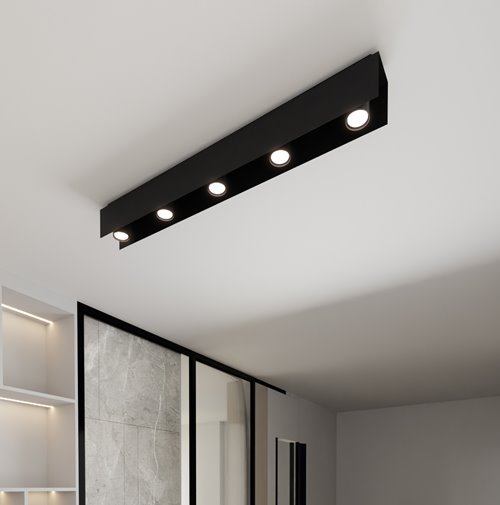 Lampa sufitowa KENNO 5 BLACK loft nowoczesna metalowa czarna