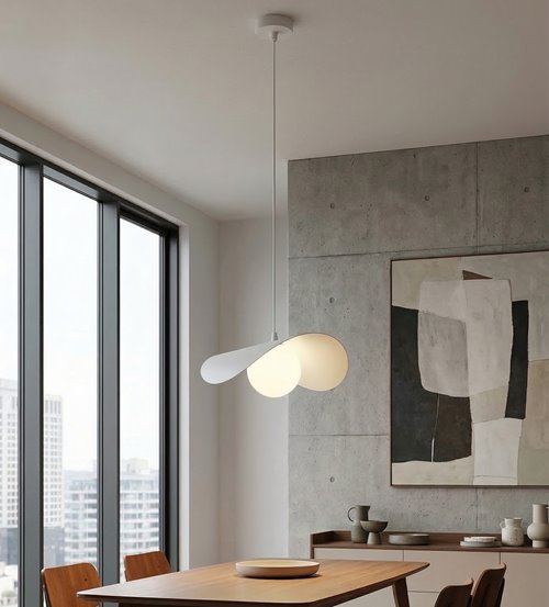 Lampa wisząca RITUAL 1M WHITE nowoczesna, biała, metal