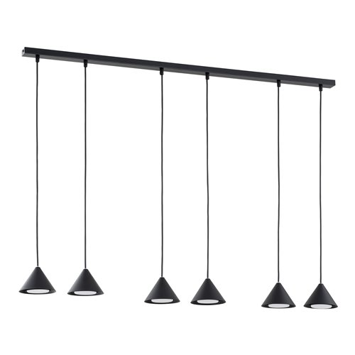 Lampa wisząca ELIT 6 BLACK minimalistyczna, czarna