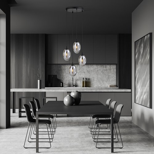 Lampa wisząca ASTRAL 4 BL PREMIUM GRAFIT klosze DESIGN