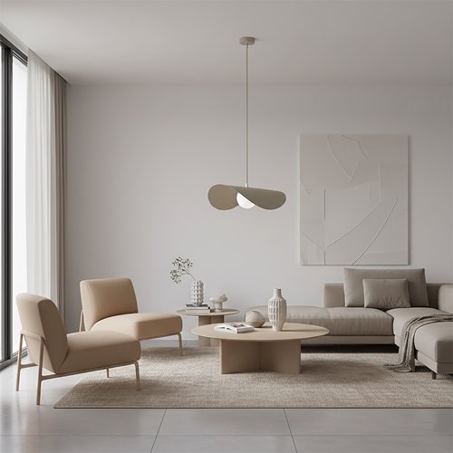 Lampa wisząca RITUAL 1L MOKKA nowoczesna, beżowa, metal