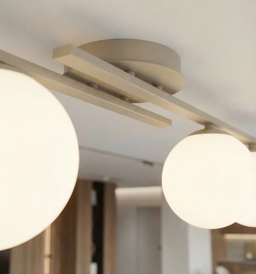 Lampa sufitowa KAIRO 3 MOKKA OPAL plafon, klosz, beżowa