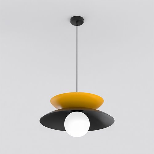 Lampa wisząca NAGOYA 1 BL ORANGE loft, japandi, metal