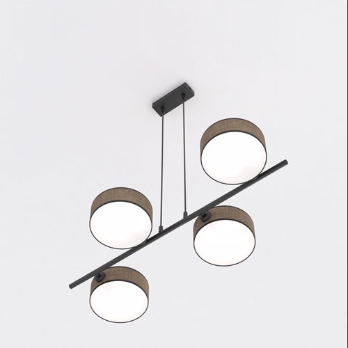 Lampa wisząca DRUMZ 4 BROWN nowoczesna, brązowa, abażury