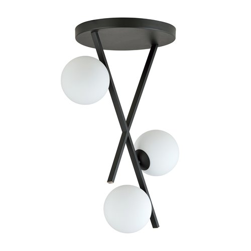 Żyrandol RIVER 3 OPAL minimalistyczny kule czarny/biały