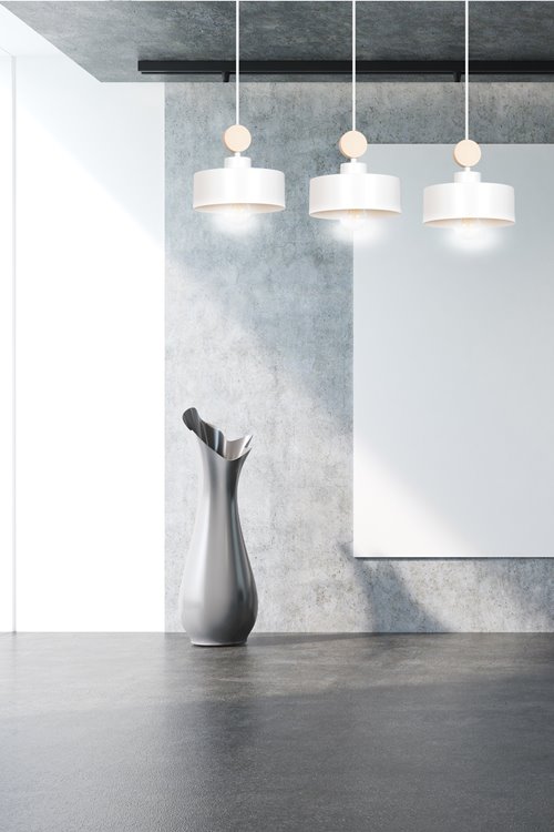 Lampa wisząca TUNISO 3 WHITE skandynawska, drewno, biała