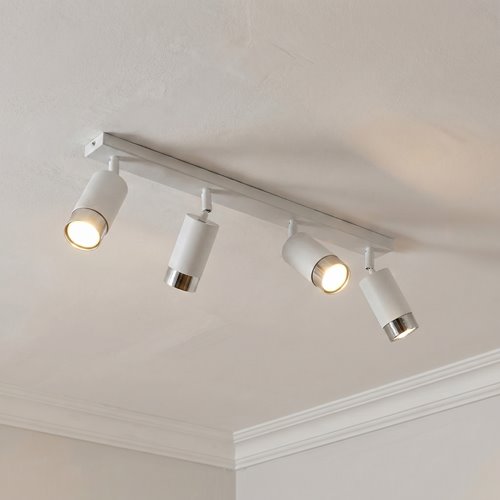 Lampa sufitowa HIRO 4 WH/CHROME tuby, metal, biały/chrom