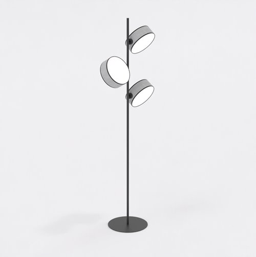 Lampa podłogowa DRUMZ LP3 GRAY nowoczesna, szara, abażur