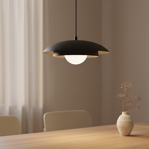 Lampa wisząca SKIN 1 BLACK nowoczesna, czarna, metal