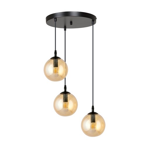 Lampa wisząca COSMO 3 BL PREMIUM MIODOWY loft, klosz miodowy