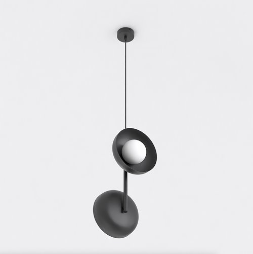 Lampa sufitowa VANILA 2 BLACK loft, czarna, metal