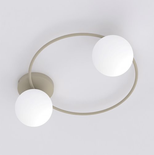 Lampa sufitowa SOPRA 2 MOKKA OPAL plafon klosze beżowa biała