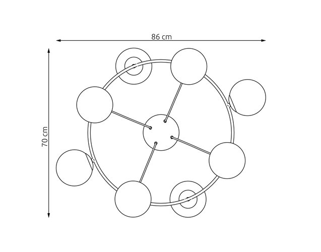 Lampa wisząca AZURA 8 MOKKA OPAL nowoczesna, klosze, beżowa