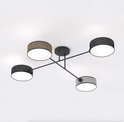 Lampa sufitowa MAGA 4 MIX1 plafon, brązowa, abażur