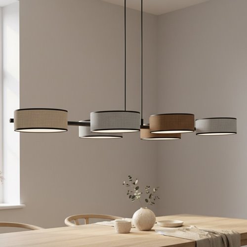 Lampa wisząca DRUMZ 6 MIX1 nowoczesna, czarna, abażury