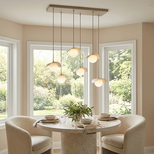 Lampa wisząca RITUAL 6 MOKKA nowoczesna, beżowa, metal