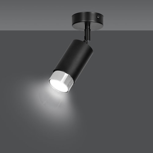 Lampa sufitowa HIRO 1 BL/CHROME tuby metal, czarny/chrom
