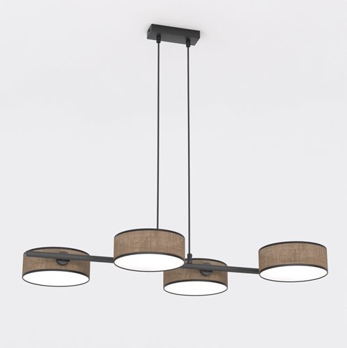 Lampa wisząca DRUMZ 4 BROWN nowoczesna, brązowa, abażury