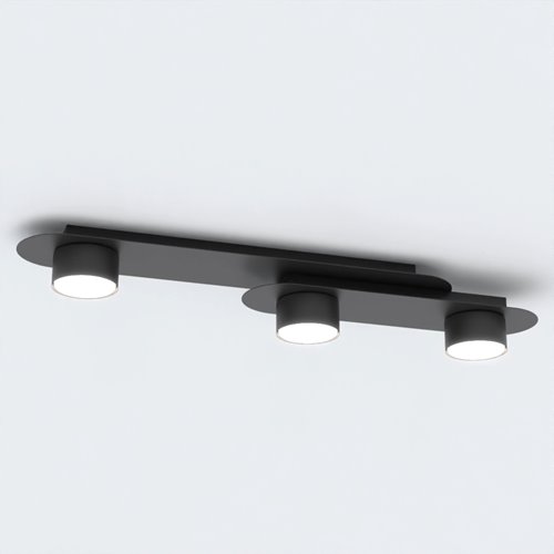 Lampa sufitowa STILO 3 BL BLACK plafon, czarna, metal, loft