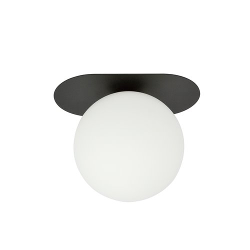 Lampa sufitowa PLAZA 1 BL/OPAL plafon klosze czarna/biała