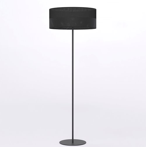 Lampa podłogowa KARBON LP1 BLACK klasyczna, czarna, abażur