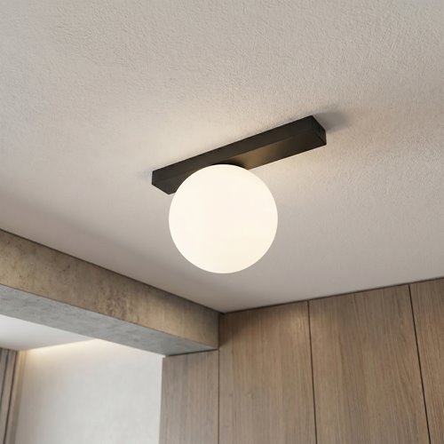Lampa sufitowa FIT 1 BL/OPAL plafon nowoczesna czarna/biała
