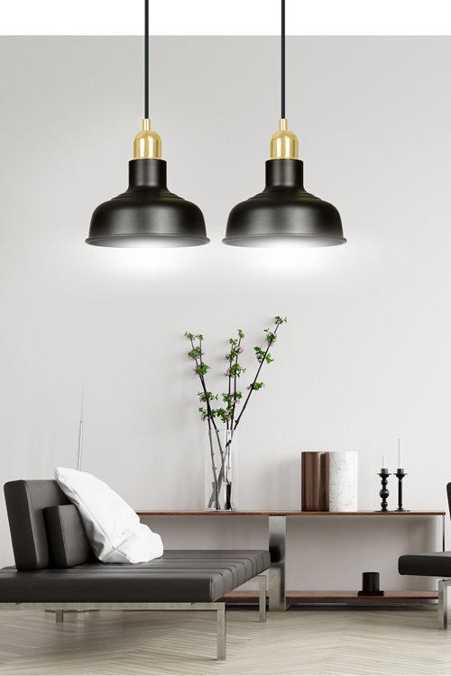 Lampa wisząca IBOR 2 BLACK wyjątkowa regulowana czarno/złota