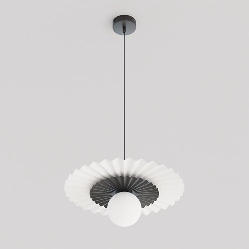 Lampa wisząca UMBRA 1 WH BLACK nowoczesna czarna biała metal