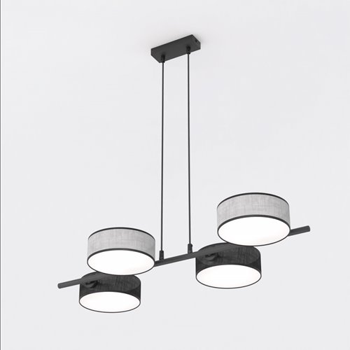 Lampa wisząca DRUMZ 4 MIX2 nowoczesna, szara, abażury