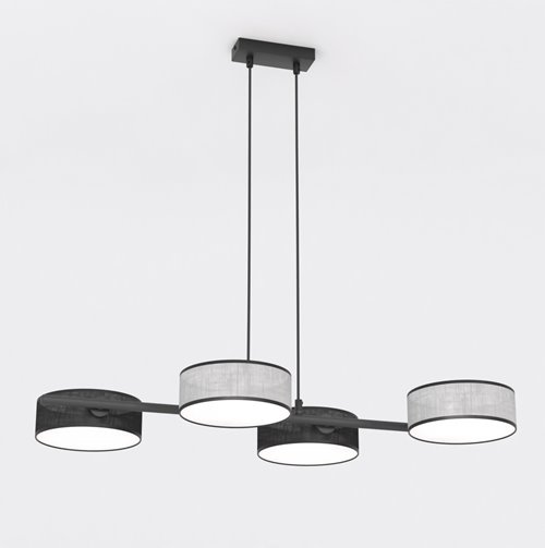 Lampa wisząca DRUMZ 4 MIX2 nowoczesna, szara, abażury
