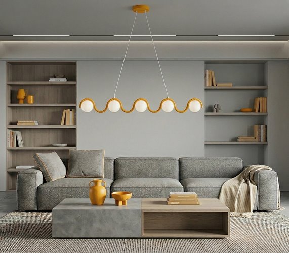 Lampa wisząca SINUS 5 ORANGE OPAL nowoczesna, pomarańczowa