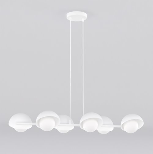 Lampa wisząca BOOM 6 WHITE nowoczesna, biała, metal