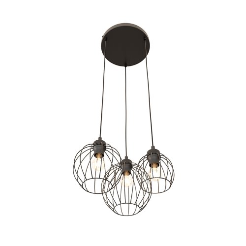 Lampa wisząca NANDO 3PREM BL loft, nowoczesna, czarna