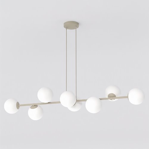 Lampa wisząca MAGNUS 8 MOKKA OPAL nowoczesna, klosz, beżowa