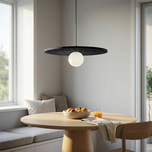 Lampa wisząca CALMA 1 BLACK nowoczesna, czarna, filc