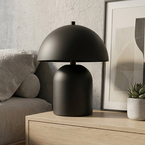 Lampka nocna MUSH LN2 BL BLACK metal, czarna, loft