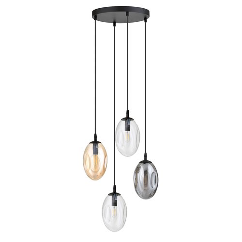 Lampa wisząca ASTRAL 4 BL PREMIUM MIX klosze multikolor