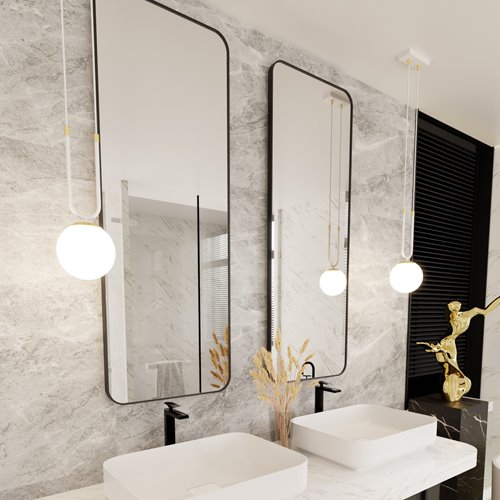 Lampa wisząca GLAM 1 WH/OPAL glamour biała/złota