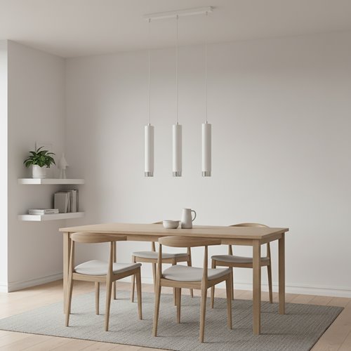 Lampa wisząca KIBO 3 WH/CHROME nowoczesna tuby biały chrom