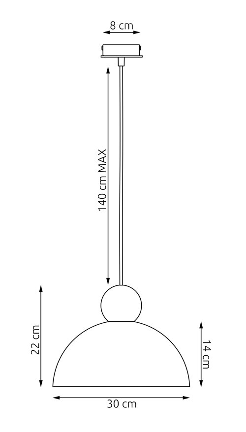 Lampa wisząca KAKI 1M MOKKA nowoczesna, beż, metal drewno