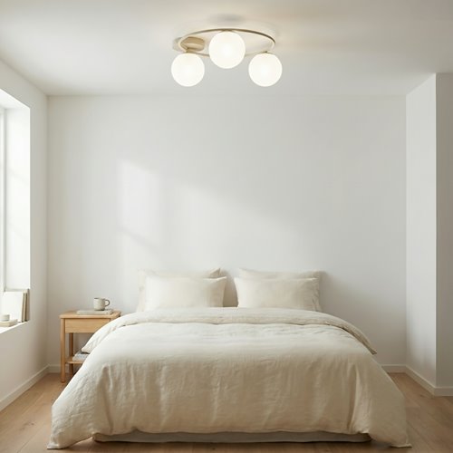 Lampa sufitowa SOPRA 3 MOKKA OPAL plafon klosze beżowa biała