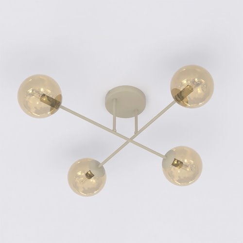 Lampa sufitowa ROMA 4 MOKKA AMBER nowoczesna, klosz, beżowa