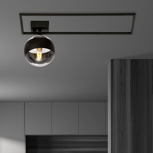 Lampa sufitowa IMAGO 1A BLACK/STRIPE loft, klosz, czarna