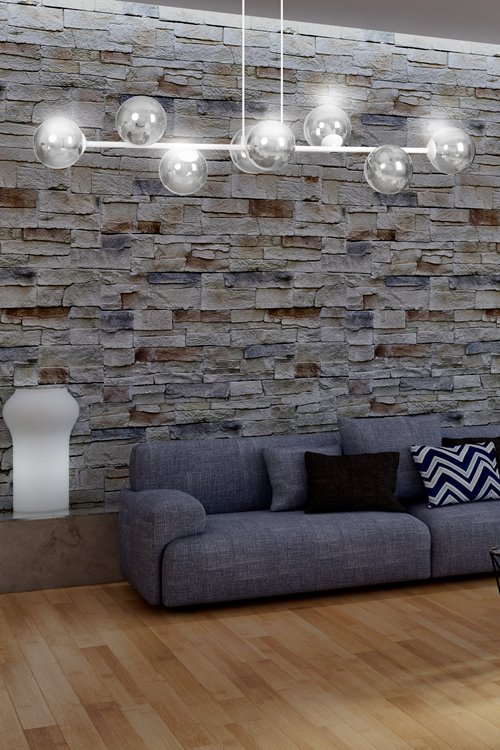 Lampa wisząca ROSSI 8 WH GRAFIT klosz grafit biała