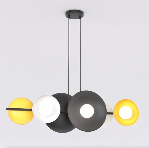 Lampa wisząca VOLUM 6 BL MIX loft, czarna, metal