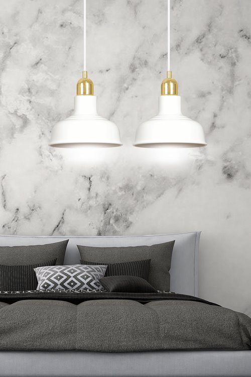 Lampa wisząca IBOR 2 WHITE wyjątkowa regulowana biało/złota