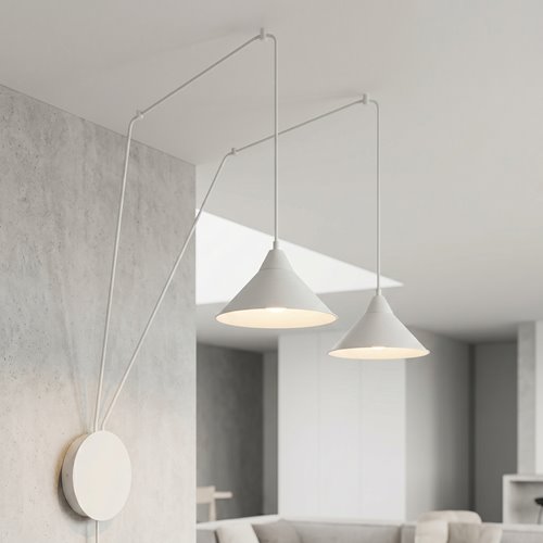 Lampa wisząca ABRAMO 2 WHITE nowoczesna, loft, biała